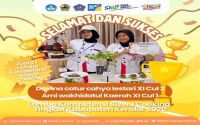 Februari Bertabur Prestasi: Siswa SMKN 4 Kendal Berjaya di LKS Tingkat Kabupaten 2026